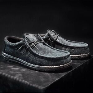 Men's Hey Dude x Wally Jelly Roll Black Loafers Slip on Shoes